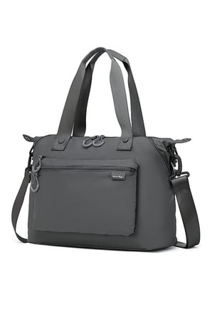 Smart Bags Koyu Gri Kadın Omuz ve Spor Çantası Hafif Kumaş Uzun Askılı Çok Cepli