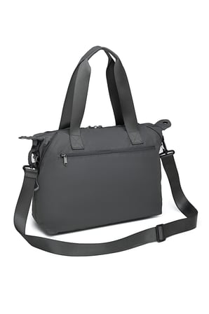 Smart Bags Koyu Gri Kadın Omuz ve Spor Çantası Hafif Kumaş Uzun Askılı Çok Cepli