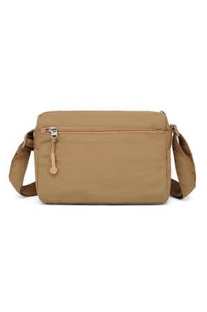 Smart Bags Kahve Kadın Omuz Çantası Hafif Kumaş Çok Cepli Çapraz Uzun Askılı
