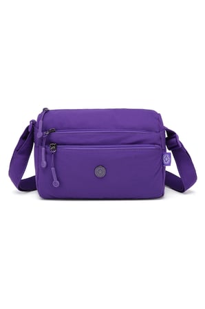 Smart Bags Mor Kadın Omuz Çantası Hafif Kumaş Çok Cepli Çapraz Uzun Askılı