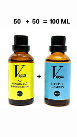 Saf Anason Yağı 50 ML  +  Bitkisel Gliserin 50 ML -  Kristal Anason Yagı - Disitle Anason