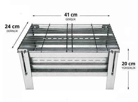 Omnipazar Portatif Taşınabilir Katlanır Galvaniz Paslanmaz Mangal 