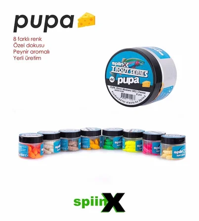 SPIINX PUPA SİLİKON YEM 35MM 12Lİ PEYNİR AROMALI UV Lİ RENK: CITRUS 54