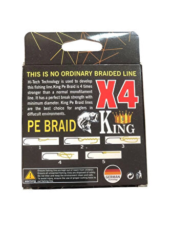 King X4 PE Braid 0,10mm 150mt 4 kat Yeşil İp Misina