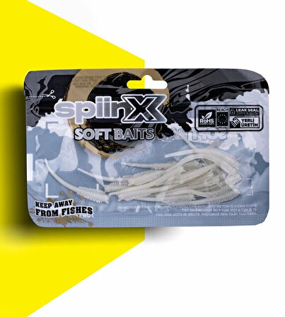 Spiinx Sandworm Lrf Silikon 6Cm 18P Glowlu Renk: Pearl White