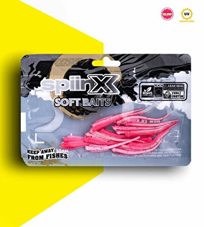 Spiinx Sandworm Lrf Silikon 6Cm 18P UV Renk: Sugar Pink