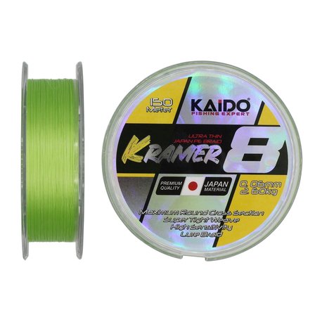 Kaido Kramer Japan 8X Braid 150 Mt 0,12mm Lime Green İp Misina