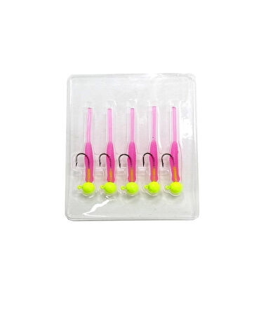 Captain 3521 Mini Worm 4.5cm Jig Headli LRF Silikonu 5'li SET Renk:03