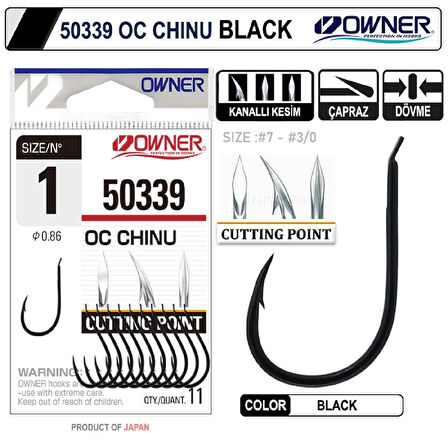 Owner 50339 Cut Chinu Black İğne No:1/0