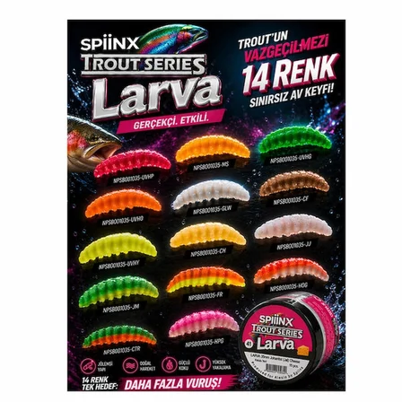 SPIINX LARVA SİLİKON YEM 35MM 14LÜ PEYNİR AROMALI RENK: FIRE TIGER 10