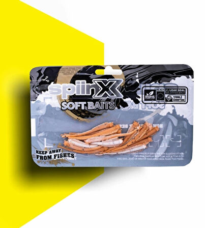 Spiinx Sandworm Lrf Silikon 6Cm 18P Renk: Milky Tan