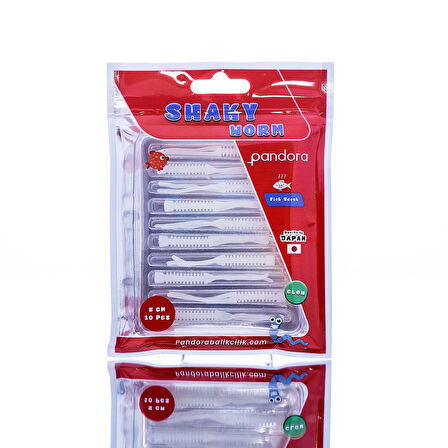 Pandora Shaky LRF Silicon 5cm 10'lu Renk: White Glow