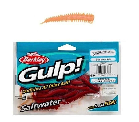 Berkley Gulp Sandworm 5cm LRF Silikonu Renk: Natural
