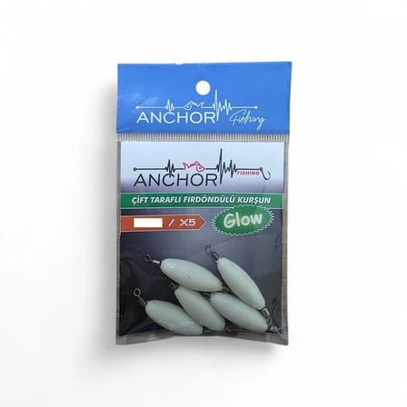 ANCHOR ÇİFTTARAFLI FIRDÖNDÜLÜ GLOW KURŞUN 3 gr 5 Lİ PAKET