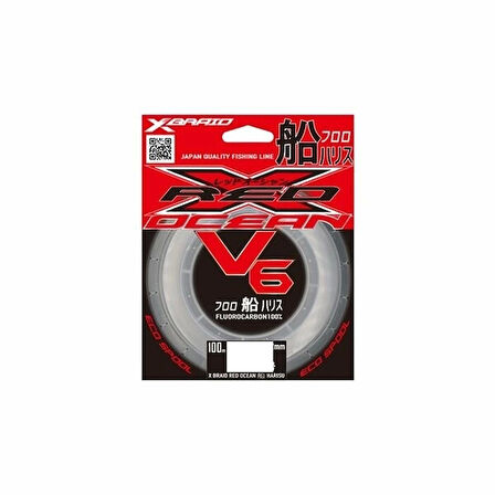 YGK X059 RED OCEAN V6 100M 0,405MM FLOUROCARBON MİSİNA