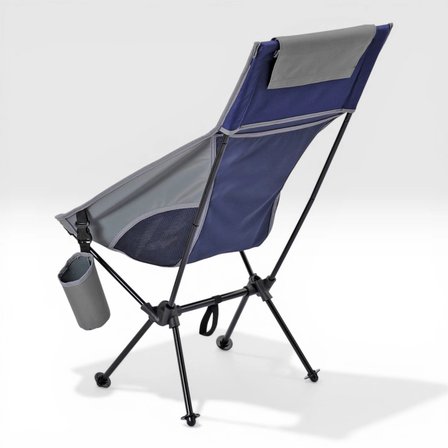Argeus Aero Katlanabilir 120Kg Kamp Sandalyesi - Bardaklıklı - Mavi/Gri