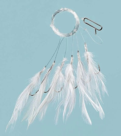 Fladen F1280w Beyaz Tüylü 6 Köstekli Hazır Takım İğne No:4