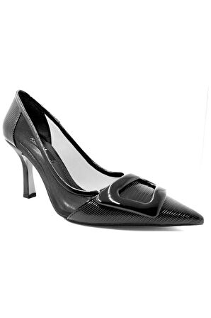 706525 Siyah Rugan Kadın Abiye Ayakkabı