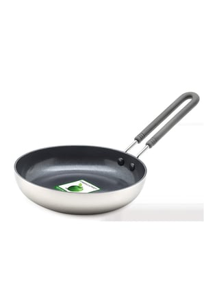  GreenPan Midipan Tava 14 cm – Paslanmaz Çelik Gövde Thermelon Seramik Yüzey | Gümüş