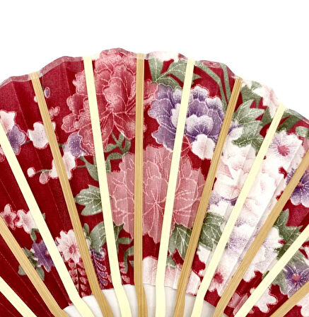 - Yelpaze Kesesi ile Lüks, Şık Zarif Desenli Pembe Japon Yelpazesi