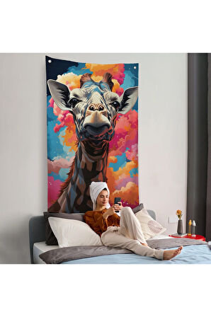 Sevimli Zürafa Duvar Örtüsü-7773