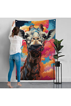 Sevimli Zürafa Duvar Örtüsü-7773