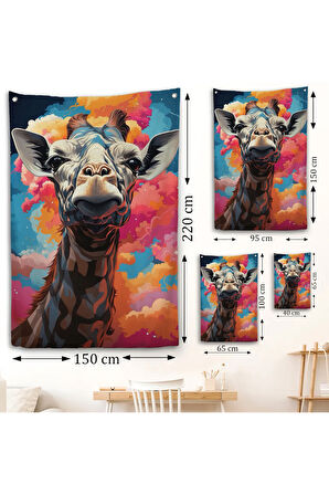 Sevimli Zürafa Duvar Örtüsü-7773