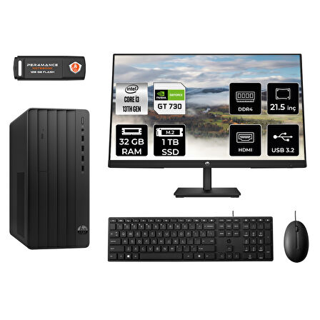 HP PRO TOWER 290 G9 MX0ESD328 i3 13100 32GB RAM 1TB SSD GT730 4GB 21.5" FDOS MASAÜSTÜ PC