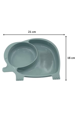 Roichil® Bebek ve Çocuk için Sevimli Fil Model Desenli Yemek Bebek Mama Kabı Bölmeli Tabak