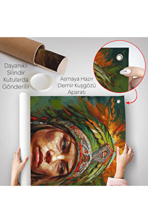 Kızıldereli Güzel Kız Duvar Örtüsü-7774