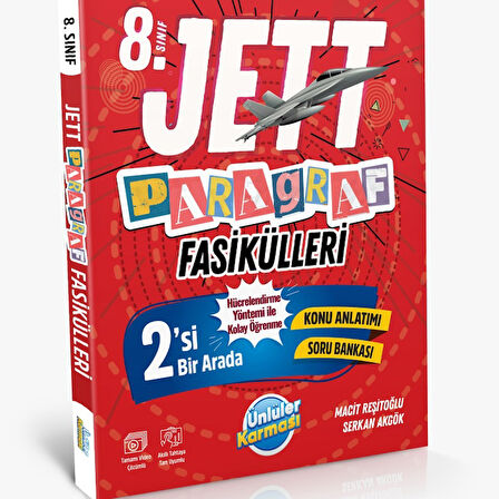 8.Sınıf LGS Ünlüler Jett 15 Paragraf Fasikülleri + Matematik Fasikülleri Hediyeli