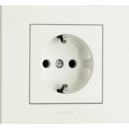 Ovivo Grano Beyaz Natural Topraklı Priz ( 4 Adet )+Çerçeve Dahil