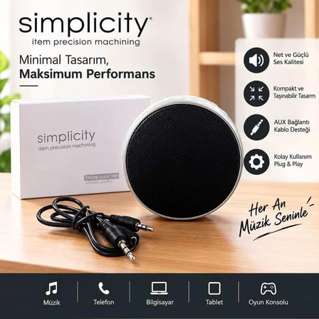 SİMPLİCİTY TF KART DESTEKLİ BLUETOOTH MİNİ SPEAKER