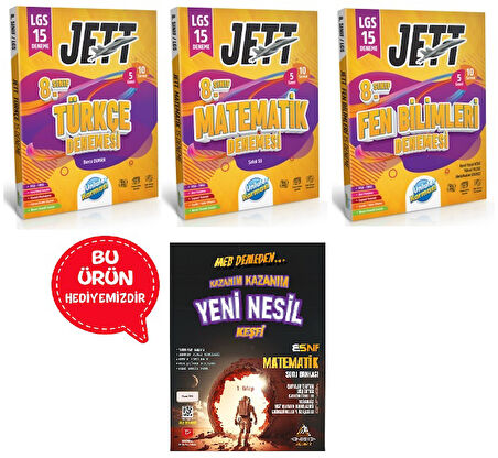 8.Sınıf LGS Ünlüler Jett 15 Deneme (Türkçe-Matematik-Fen Bilimleri)