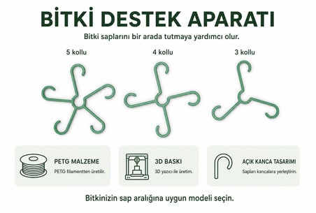 Bitki Gövde Destek ve Sabitleme Klipsi Büyük Boy | Dikey Büyüme İçin Pratik & BİTKİ TUTUCU Büyük Boy 3lü Set