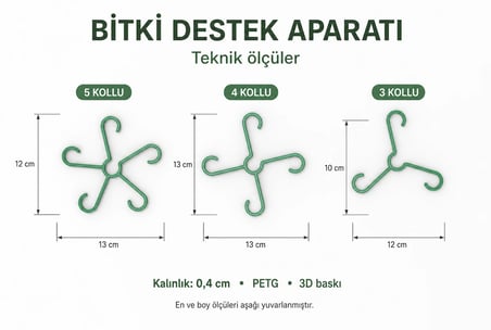 Bitki Gövde Destek ve Sabitleme Klipsi Büyük Boy | Dikey Büyüme İçin Pratik & BİTKİ TUTUCU Büyük Boy 3lü Set