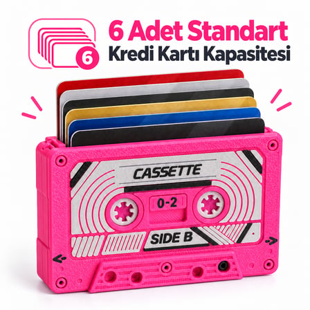 KasetCep – Retro Kaset Kartlık Pembe