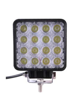 Off Road Sis Farı, 16 Led Kare Çalışma Lambası 1 Adet 12-24v, 48w