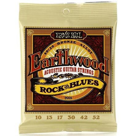 Ernie Ball P02008 Rock Blues 10-52 Akustik Gitar Teli