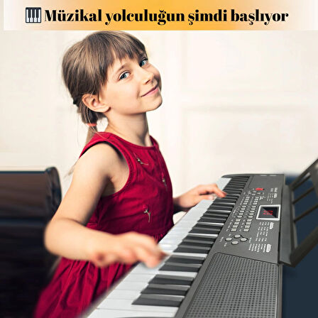 MultiZone Taşınabilir Elektronik Org 61 Tuşlu Mikrofonlu Dijital 100 Ton Demolu Eğitim Performans