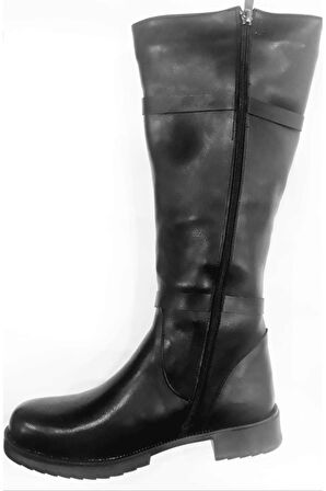 239108 Kadın Fermuarlı Siyah Çizme