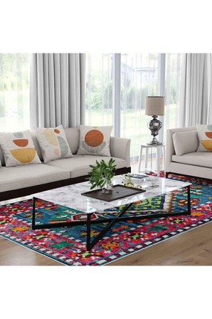 Kaymaz Taban Yıkanabilir Halı – Mutfak, Salon, Yatak Odası için Modern Dijital Baskı Halı (SLNHAL151