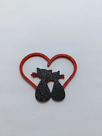 Kalp İçinde Kedi Aşkı  Magnet