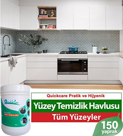 QUICKCARE Dezenfektanlı Yüzey Temizlik Havlusu 150 Yaprak- Limon Kokulu 