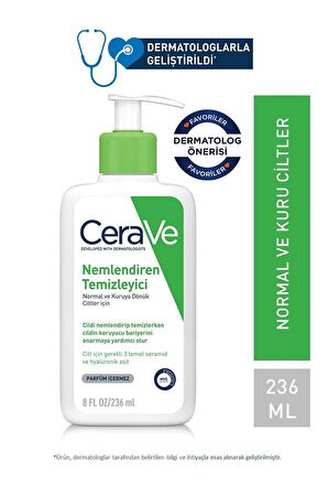 CERAVE Nemlendiren Temizleyici Normal & Kuru Ciltler Yüz Vücut 236 ml