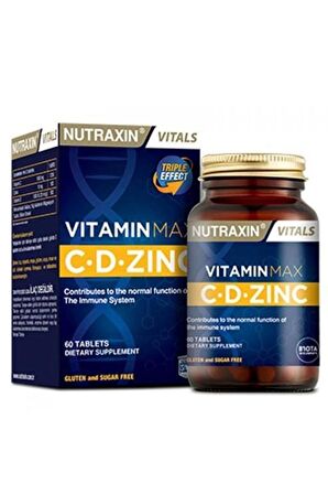 NUTRAXİN NUTRAXIN VITAMIN MAX C-D-ZINC 60 TBLT 1 Paket(1 x 60 Tabletten)