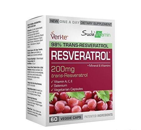 Suda Vitamin Resveratrol 60 Bitkisel Kapsül (svm101)
