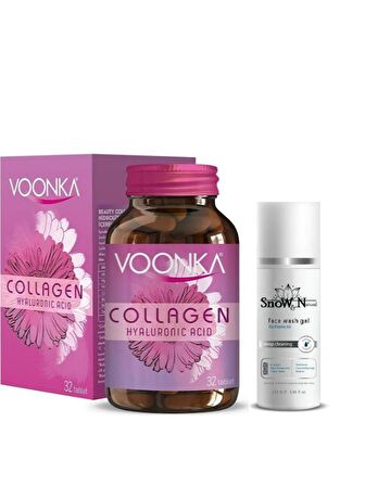 Collagen Hyaluronic Acid 32 Tablet + Yüz Yıkama Jeli 100ml Hediyeli