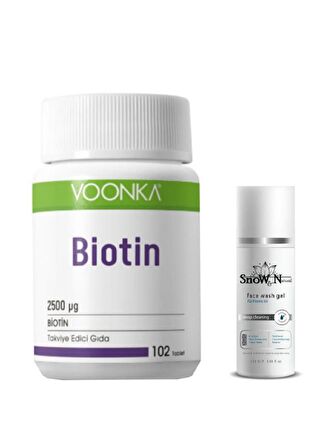 Biotin 2500 mcg 102 Tablet + Yüz Yıkama Jeli 100ml Hediyeli