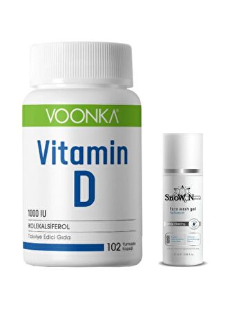 Vitamin D 102 Kapsül + Yüz Yıkama Jeli 100ml Hediyeli